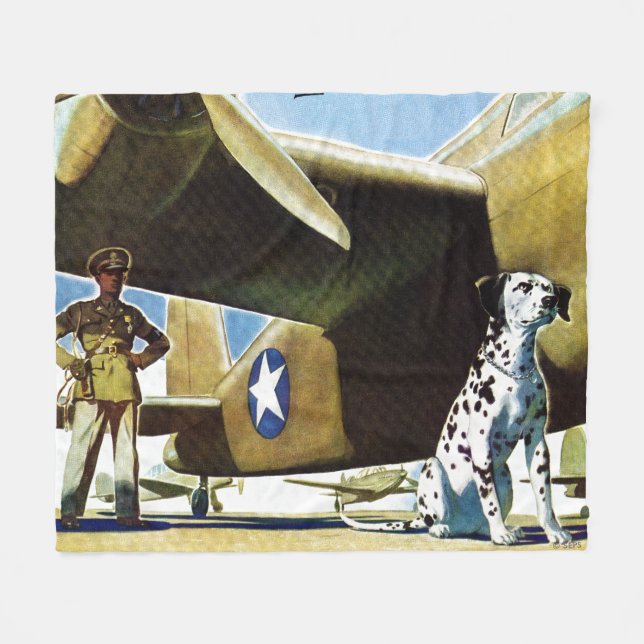 Army Dog Fleece Blanket (Front (Horizontal))