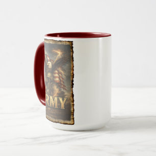 Army Emblem with Flag and Eagle Mug