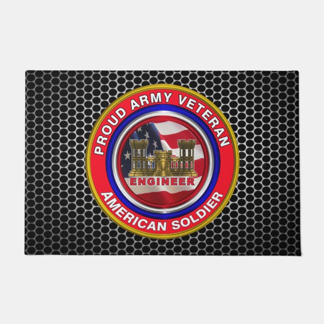 Army Engineer Veteran  Doormat (Front)