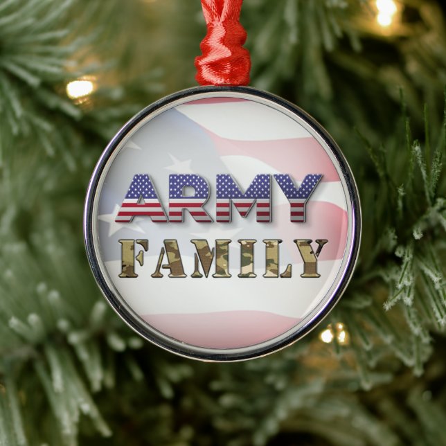 Army Family Christmas  Metal Tree Decoration (Tree)