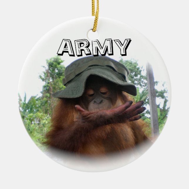 Army Fan Cute Ceramic Tree Decoration (Front)