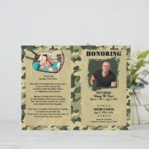 Army Fatigue Themed Military Memorial Program