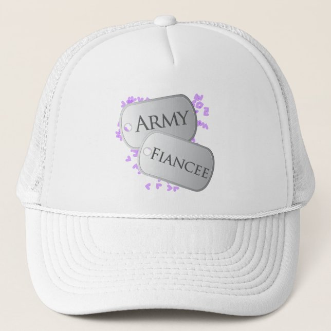 Army Fiancee Dog Tags Trucker Hat (Front)