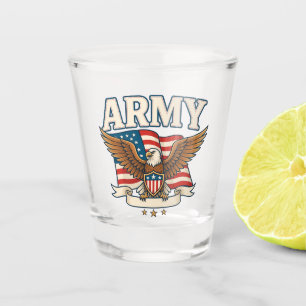 Army Flag Shield Shot Glass