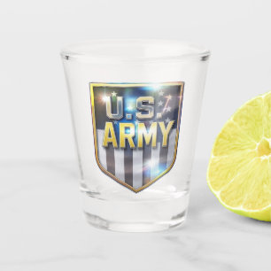 Army Flag Shield Shot Glass