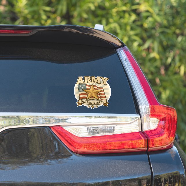 Army Flag Shield Sticker (Car Side)