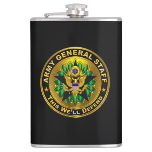 Army General Staff Badge  Hip Flask