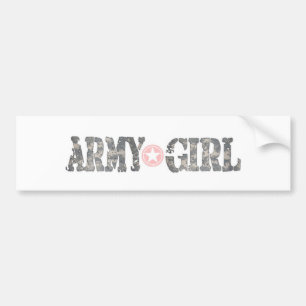 ARmy Girl Camo Bumper Sticker