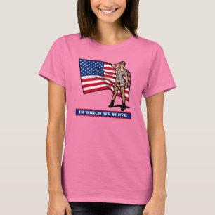 ARMY GIRL WITH FLAG T-Shirt