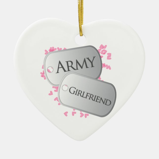 Army Girlfriend Ceramic Tree Decoration (Front)