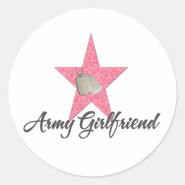 Army Girlfriend Classic Round Sticker (Front)