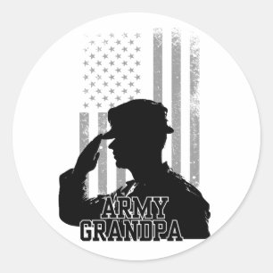 Army Grandpa Classic Round Sticker
