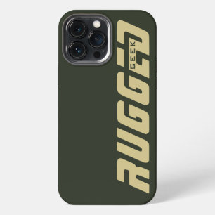 army green and gold RUGGED GEEK iPhone 13 Pro Max Case