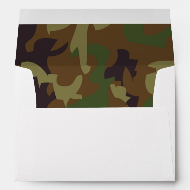 Army Green Camouflage Lined Envelope (Back (Bottom))