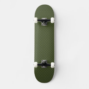 Army Green Carbon Fibre Print Skateboard