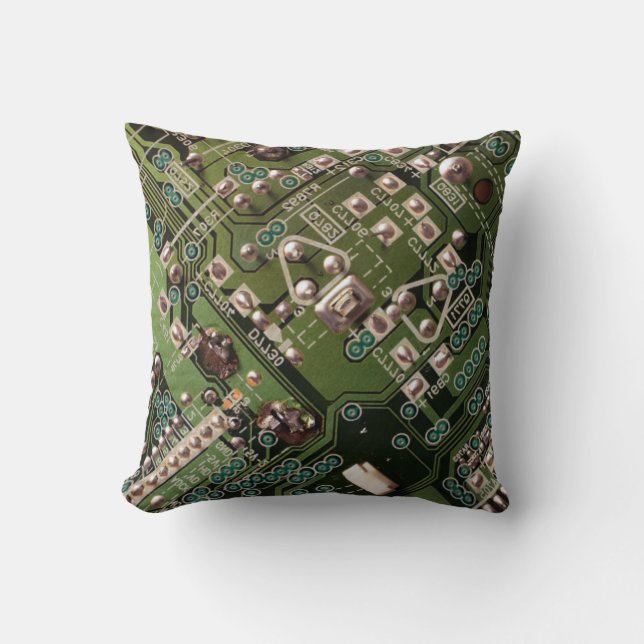 Army Green Circuit Board Camo   Cushion (Front)