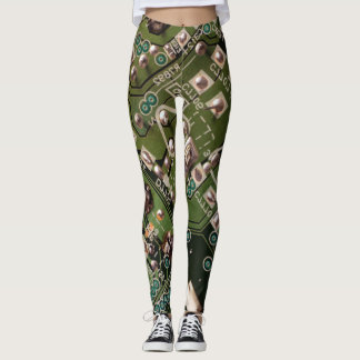 Army Green Circuit Board Camo  Leggings
