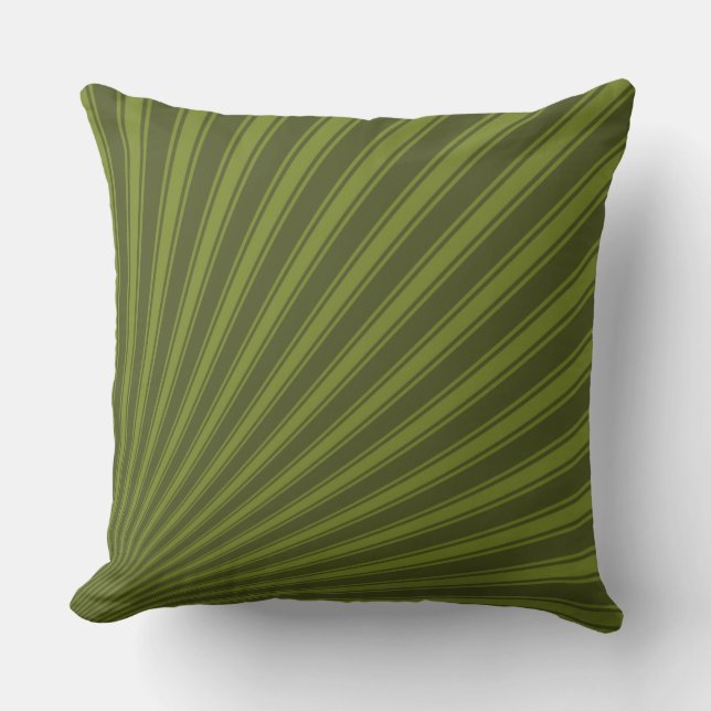 Army green Colour Stripe Funky Pattern Cushion (Front)