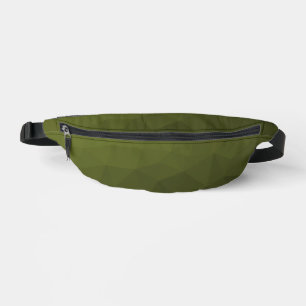 Army green dark gradient geometric mesh pattern bum bags