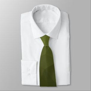 Army green dark Gradient Geometric Mesh Pattern Tie
