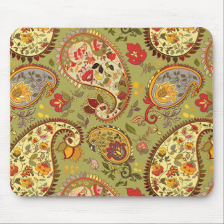 Army green floral paisley mouse pad
