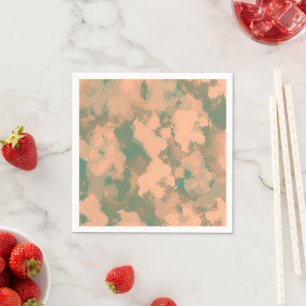 Army Green Floral Watercolor Abstract Napkins