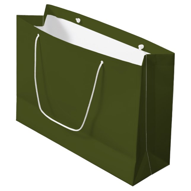 Army Green Large Gift Bag – Single Colour Design (Front Angled)
