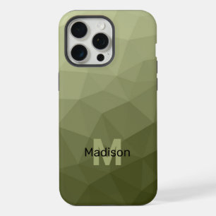 Army green light gradient geometric mesh Monogram iPhone 15 Pro Max Case
