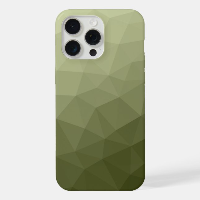 Army  green light gradient geometric mesh pattern iPhone case (Back)