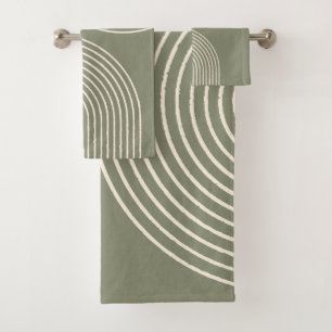 Army Green Minimalist Bath Towel Set