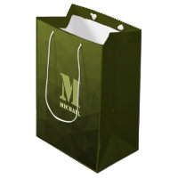 Army green olive geometric mesh pattern Monogram