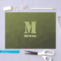 Army green olive geometric mesh pattern Monogram