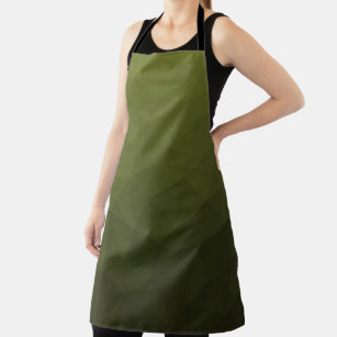 Army green olive gradient geometric mesh pattern apron