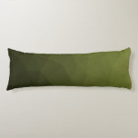 Army green olive gradient geometric mesh pattern body cushion<br><div class="desc">Army green gradient geometric mesh pattern triangles ombre. Army green dark olive hue for soldier gear,  camo. It mimics natural military landscapes,  toughness,  endurance,  resilience. Earthy undertones connect to nature,  grounding. Symbolises military legacy,  outdoor utility.</div>