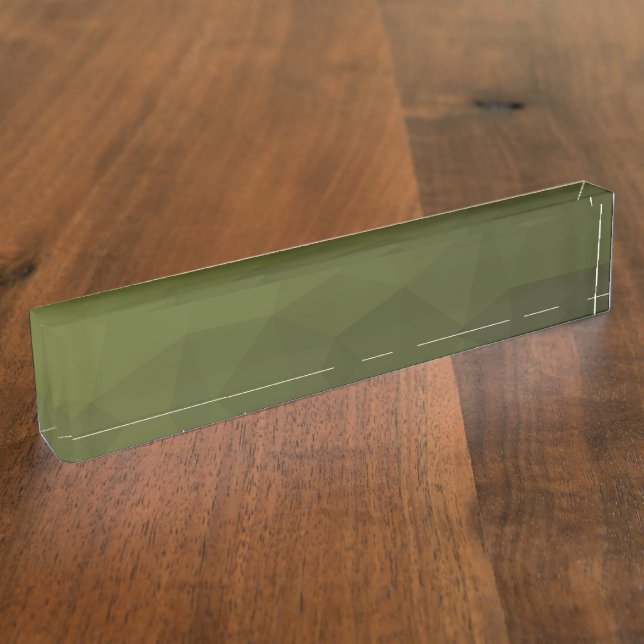 Army green olive gradient geometric mesh pattern nameplate (Side)