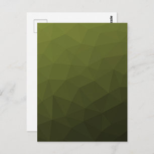 Army green olive gradient geometric mesh pattern postcard