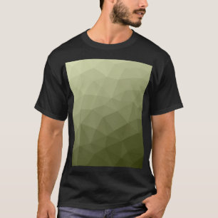 Army green olive gradient geometric mesh pattern T-Shirt
