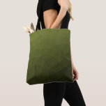 Army green olive gradient geometric mesh pattern tote bag<br><div class="desc">Army green gradient geometric mesh pattern triangles ombre. Army green dark olive hue for soldier gear,  camo. It mimics natural military landscapes,  toughness,  endurance,  resilience. Earthy undertones connect to nature,  grounding. Symbolises military legacy,  outdoor utility.</div>