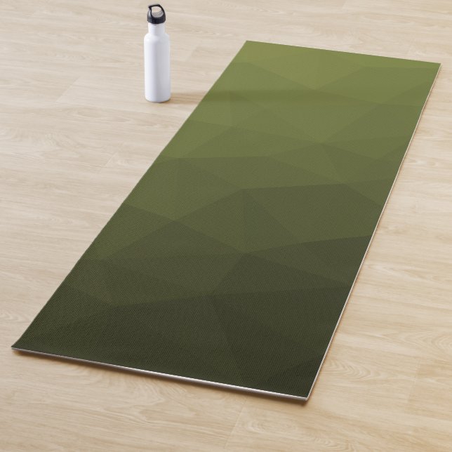 Army green olive gradient geometric mesh pattern yoga mat (In Situ)