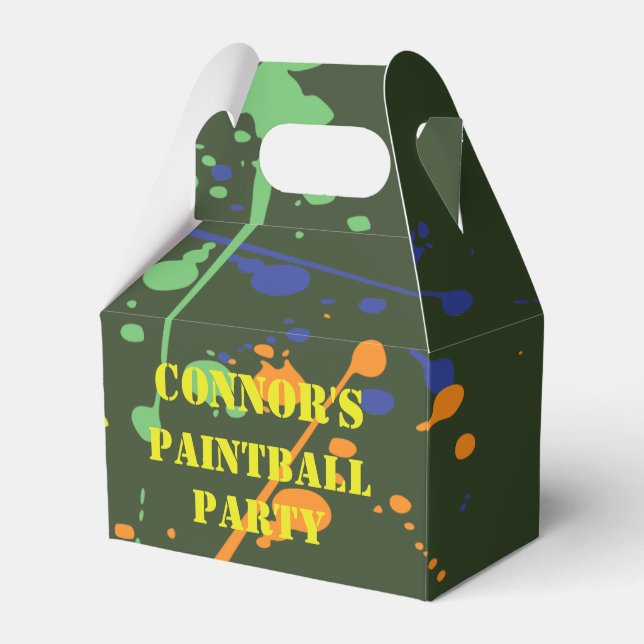 Army Green Paintball Party Favour Box (Front Side)
