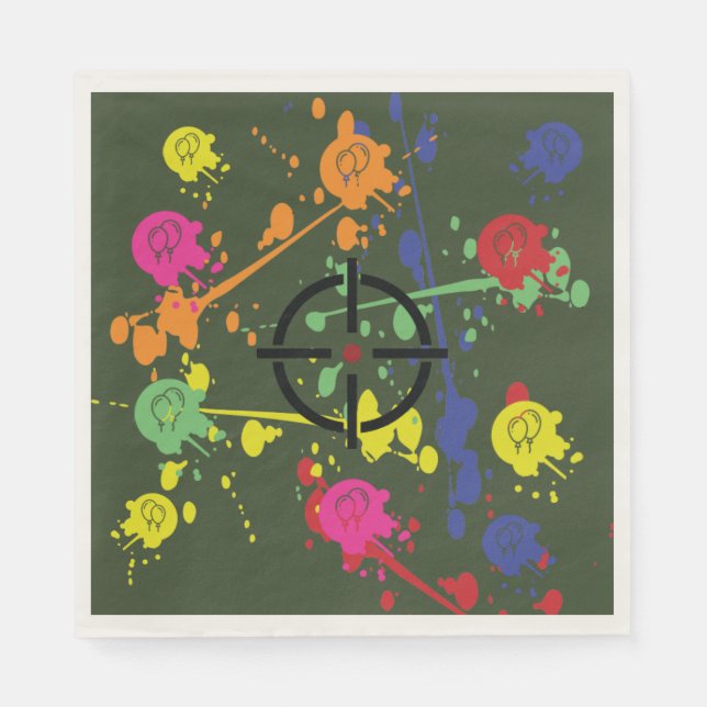 Army Green Paintball Party Napkin (Front)