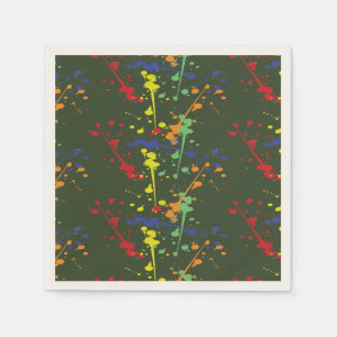 Army Green Paintball Party Splatter Napkin