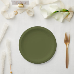 Army Green Paper Plate