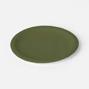 Army green (solid color) paper plate