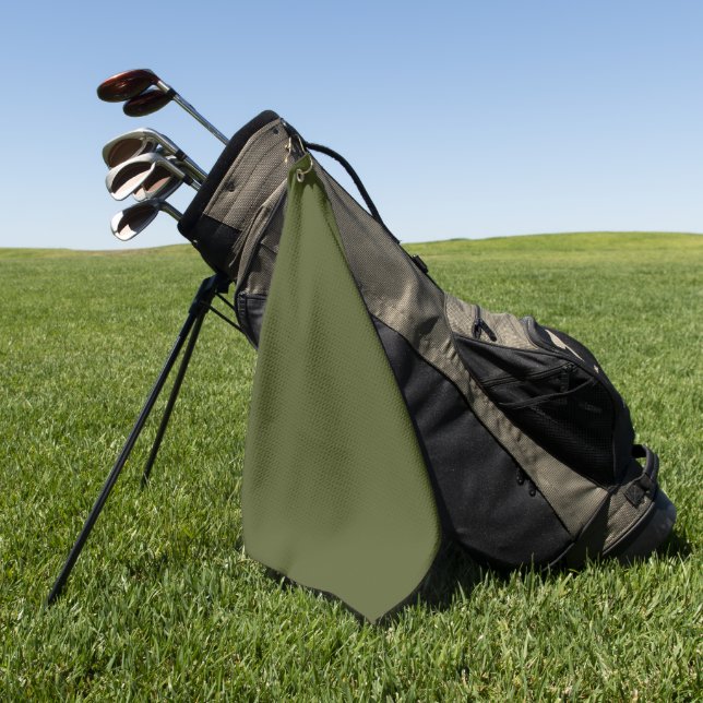 Army Green Solid Colour Golf Towel (Green)