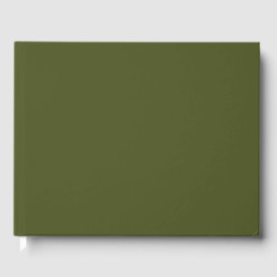 Army Green Solid Colour Guest Book