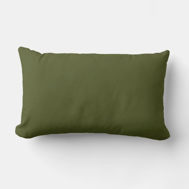 Army Green Solid Colour Lumbar Cushion (Front)