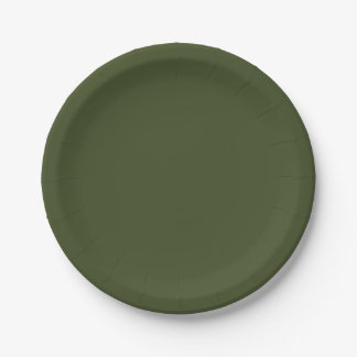 Army Green Solid Colour Paper Plate