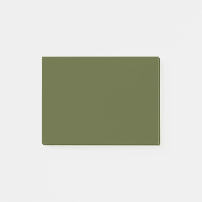 Army Green Solid Colour Post-it Notes (Front)
