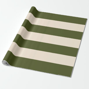 Army Green Stripes Wrapping Paper